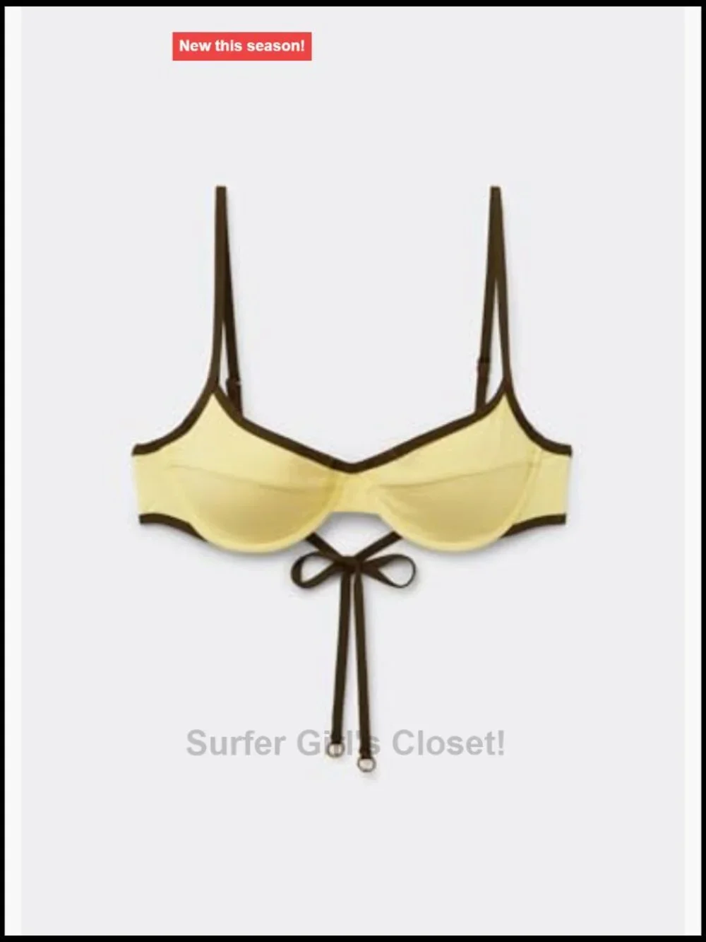 Balconette Bikini Top with Removable Padding and Underwire